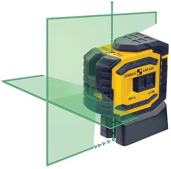 Laser à lignes croisées vertes et points d'aplomb LAX300G - Stabila 03185