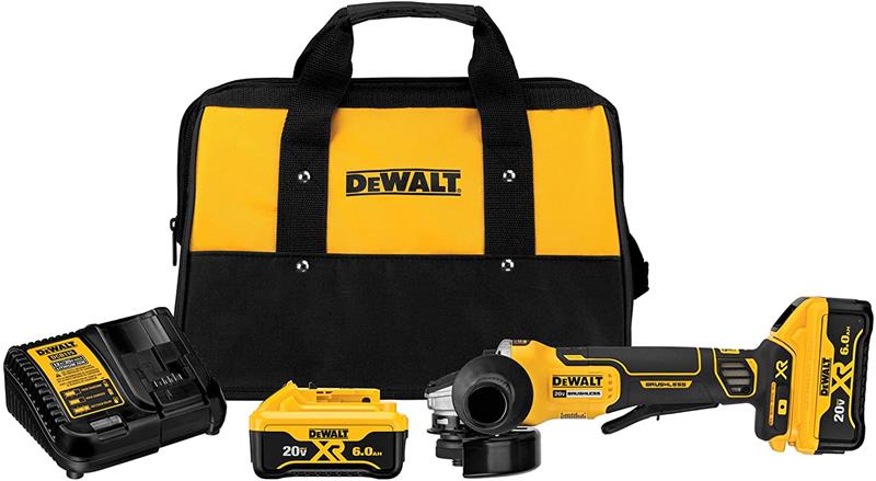 20V MAX XR 4-1/2 / 5 Grinder (6.0Ah) w/ 2 Batteries and Ba