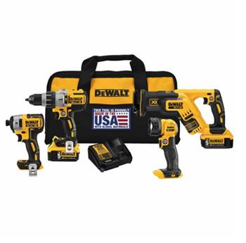 20V MAX XR 4 Tool (DCD996, DCF887, DCS367 Recip, DCL040) w/