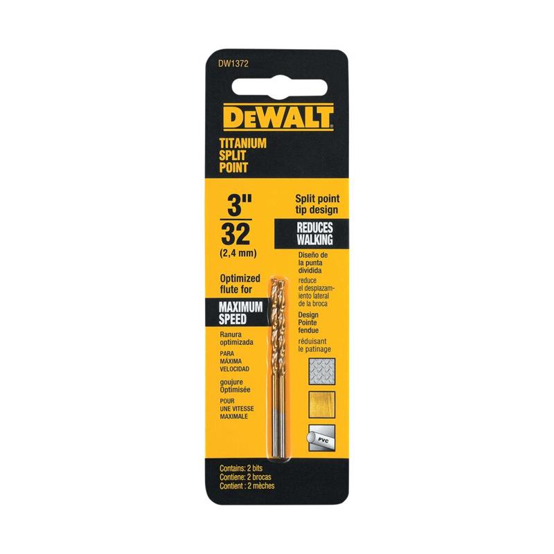 2 MECHES DEWALT 3/32 (TITANIUM)