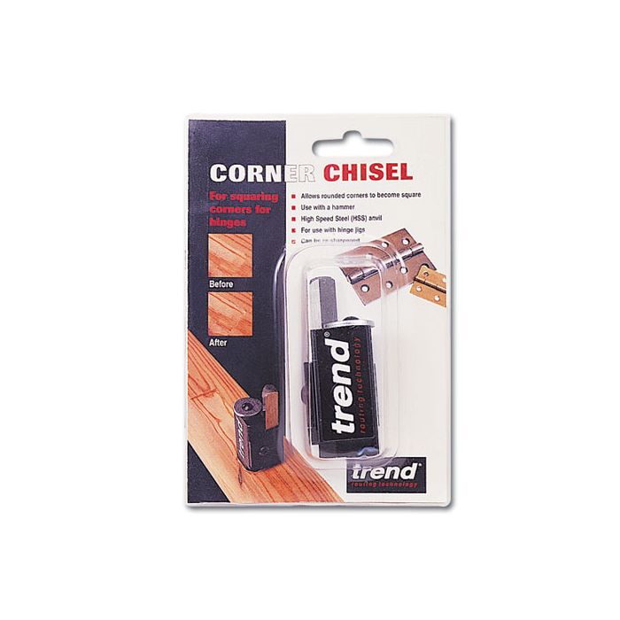 Corner chisel for squaring hinge recesses