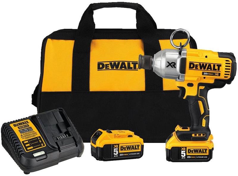 20v max xr 3 speed 7/16 high torque impact wrench (5.0ah) w/ 2 batteries and bag