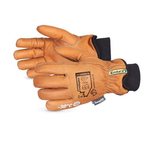 ENDURA Gants de pilote d'hiver de luxe en cuir fleur de chèvre avec membrane Thinsulate™ double épaisseur et WaterStop™/Oilbloc™, L