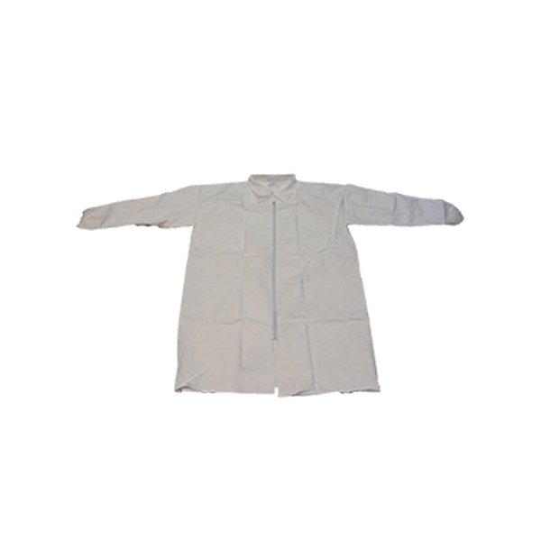 Blouse tyvek blanche - sans poches - col, poignets élastiqués - fermeture zip - t5 - 50 par boîte