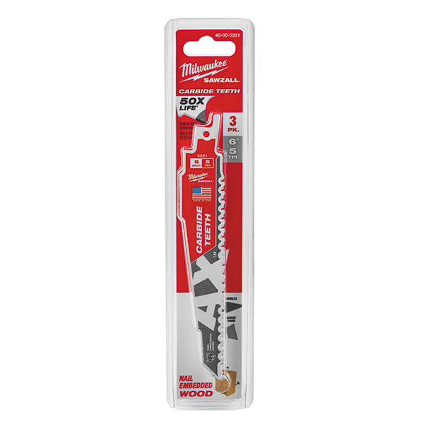 6IN CAX 3PK SAWZALL BLADE