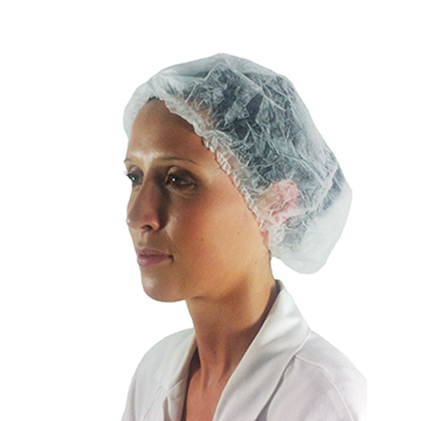 Bonnet bouffant pp clip "confort" blanche - simple élastiquage 10 grs/m², en boîte distributrice murale "made in france" - 300 par boîte