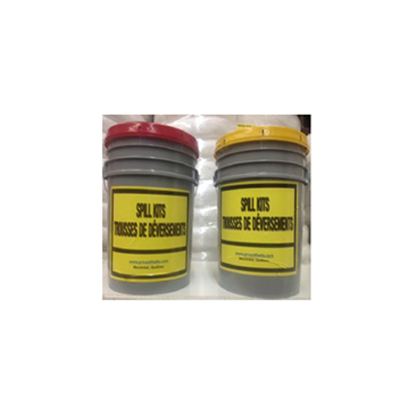 Portable spill kit for oils. absorption capacity of 5 gallon.