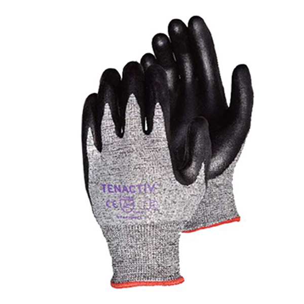 TenActiv 13-Gauge Grey Knit Cut-Resistant Glove with Foam Nitrile Palms - Size 10  Pair price / Sold in pack of 12 pairs